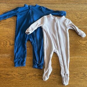 Kyte BABY Kids Footies - Blue 0-3 and Light Purple NB